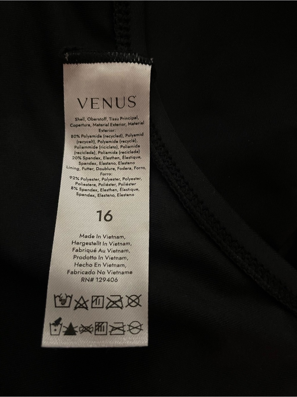 VENUS Plus Size 16 Black 1 PC Swimsuit w Tummy Control & Ruching Adj straps NEW - Picture 7 of 11